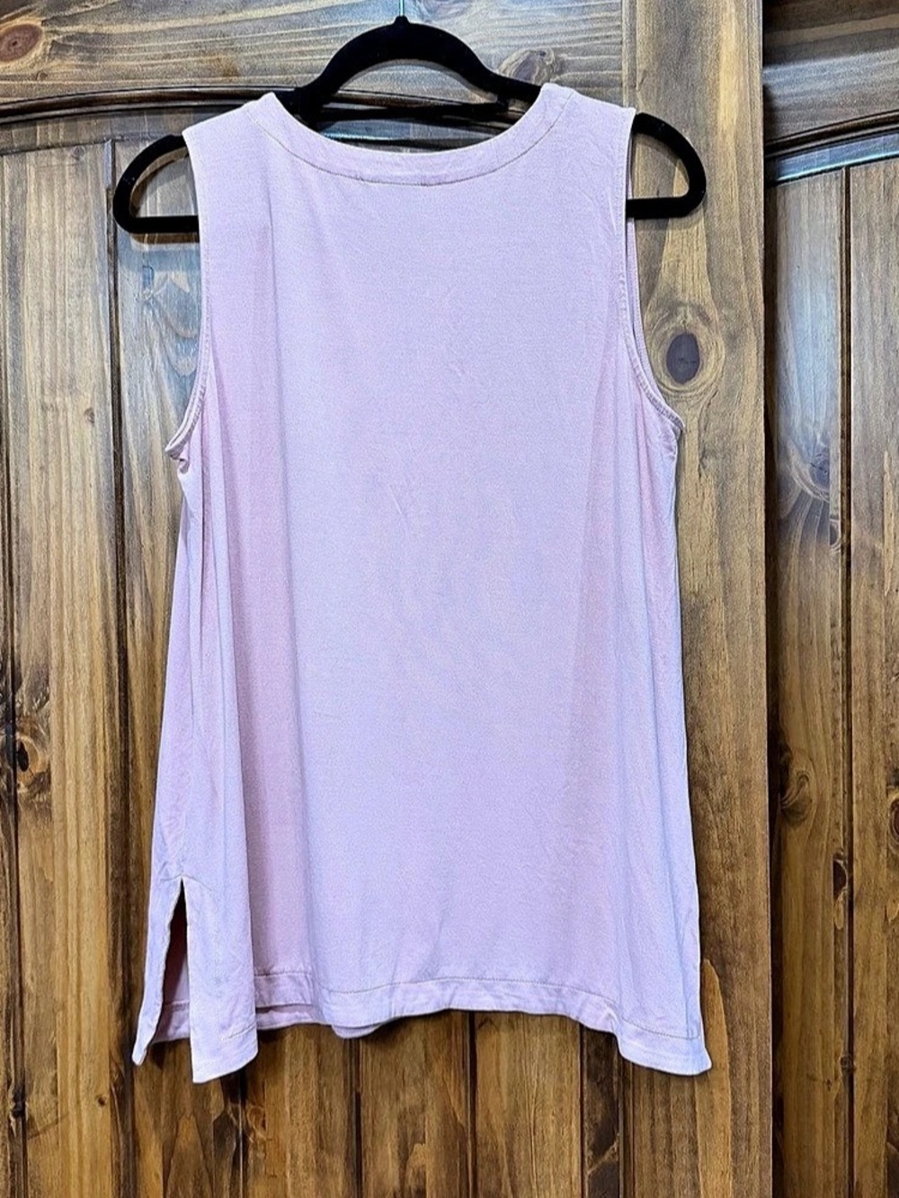 WearEver Collection Pink Sleeveless Side-Slit Top Size Large